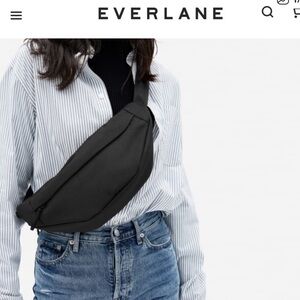 Everlane 100% Human Black Transit Waist Crossbody Sling Bag Unisex